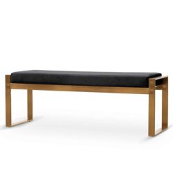 Carson Black Velvet Ottoman - Gold Base by Interior Secrets - AfterPay Available