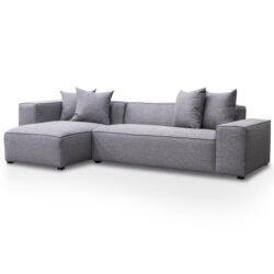 Casey 3 Seater Left Chaise Fabric Sofa - Graphite Grey by Interior Secrets - AfterPay Available