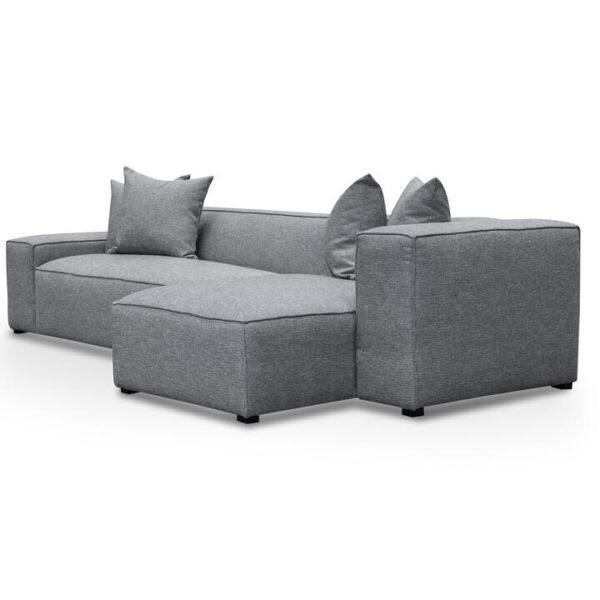 Casey 3 Seater Right Chaise Fabric Sofa - Graphite Grey by Interior Secrets - AfterPay Available