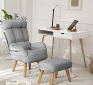 Centris Swivel Recliner Armchair With Ottoman Grey
