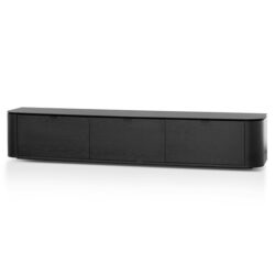 Curve 2.4m TV Entertainment Unit - Black Oak by Interior Secrets - AfterPay Available