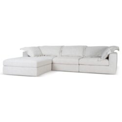 Daniyal 3 Seater Chaise Sofa - Pebble Beige by Interior Secrets - AfterPay Available