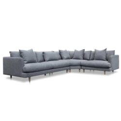 Della Right Return Modular Fabric Sofa - Graphite Grey by Interior Secrets - AfterPay Available