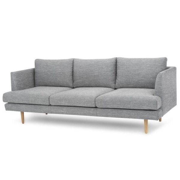 Denmark 3 Seater Fabric Sofa - Graphite Grey - Natural Legs by Interior Secrets - AfterPay Available