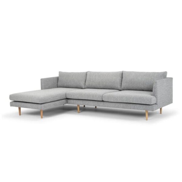 Denmark 3 Seater Left Chaise Sofa - Graphite Grey with Natural Legs - Last One by Interior Secrets - AfterPay Available