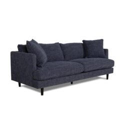 Dennis 3 Seater Fabric Sofa - Moss Navy Blue by Interior Secrets - AfterPay Available