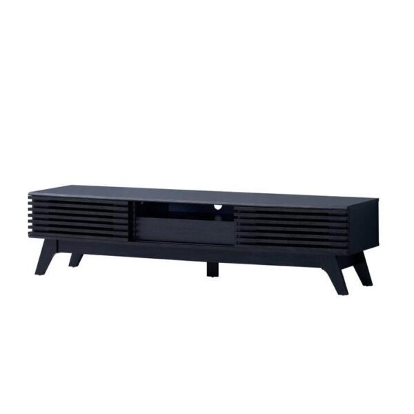 Design Square Camille Lowline Entertainment Unit TV Stand 180cm 2-Doors 1-Drawer Black