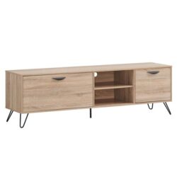 Design Square Cliff Classic Scandinavian TV Stand Entertainment Unit - Oak