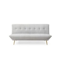 Design Square Designer Modern 3-Seater Fabric Sofa Bed Metal Legs - Light Grey
