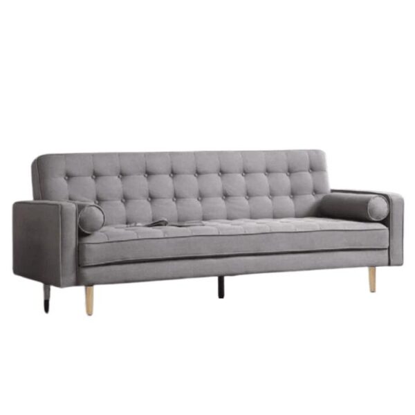 Design Square Designer Modern Scandinavian Fabric 3-Seater Sofa Bed - Grey