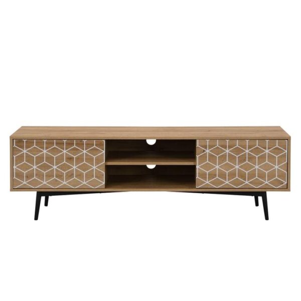 Design Square Mae Lowline Entertainment Unit TV Stand W/ 2-Doors - Patt Oak