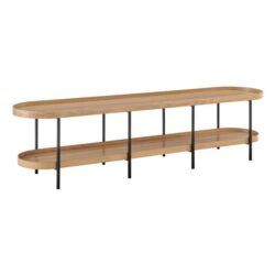 Design Square Myla Lowline Wooden 2-Tier Entertainment Unit TV Stand 180cm Oak