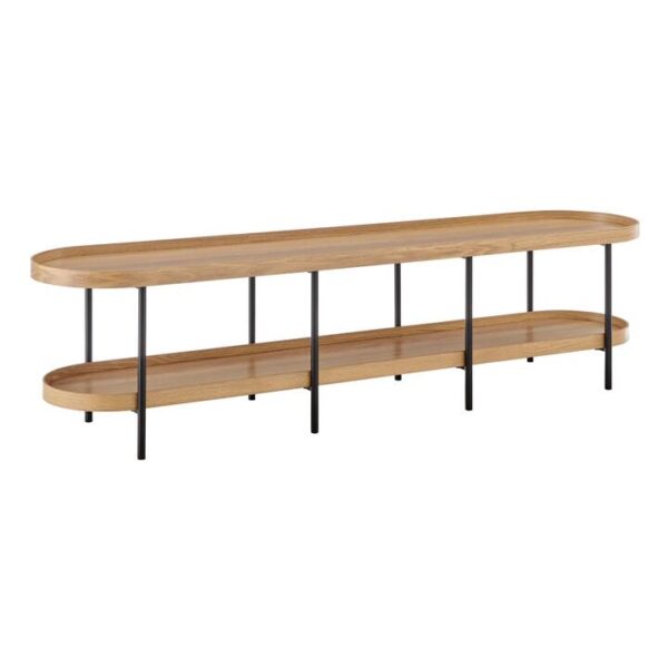 Design Square Myla Lowline Wooden 2-Tier Entertainment Unit TV Stand 180cm Oak