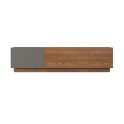 Design Square Zane Lowline Entertainment Unit TV Stand W/ 2-Doors 120cm - Walnut/Charcoal