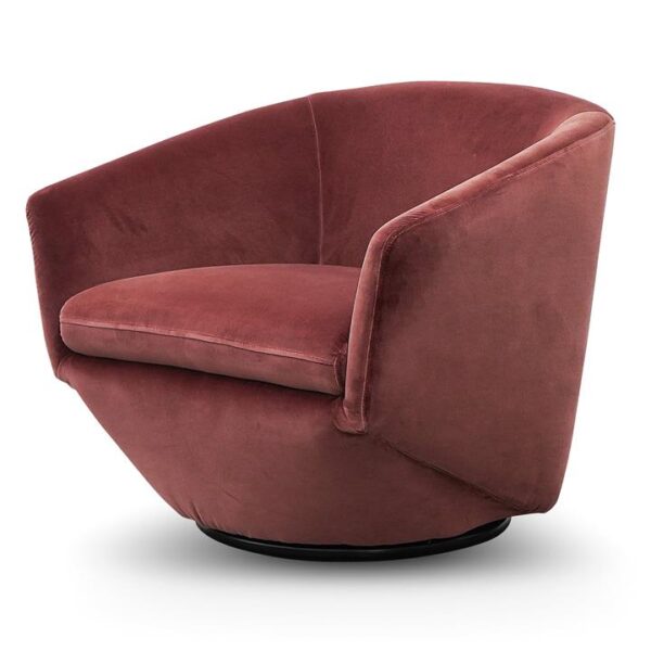 Donna Swivel Lounge Chair - Blood Orange Velvet by Interior Secrets - AfterPay Available