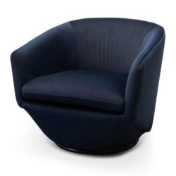 Donna Swivel Lounge Chair - Navy Velvet by Interior Secrets - AfterPay Available