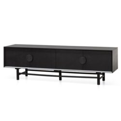 Ducan 1.8m Wooden TV Entertainment Unit - Black by Interior Secrets - AfterPay Available