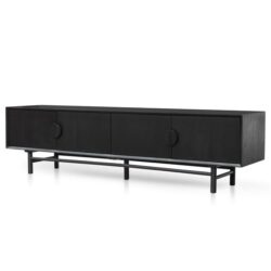 Ducan 2.1m Wooden TV Entertainment Unit - Black by Interior Secrets - AfterPay Available