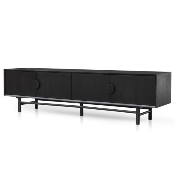 Ducan 2.1m Wooden TV Entertainment Unit - Black by Interior Secrets - AfterPay Available