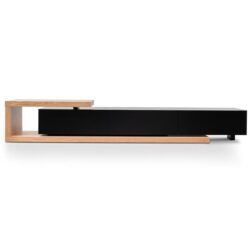 Dwell Extendable TV Entertainment Unit - Natural Oak - Black matt by Interior Secrets - AfterPay Available