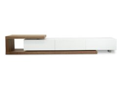Dwell Extendable TV Entertainment Unit - Walnut - White by Interior Secrets - AfterPay Available