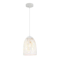 ESCAMA Pendant Lamp Light Interior ES 72W White Iron Cage Ellipse OD140mm x H200mm