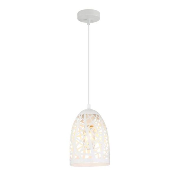 ESCAMA Pendant Lamp Light Interior ES 72W White Iron Cage Ellipse OD140mm x H200mm