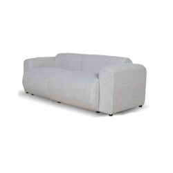Elita 3 Seater Fabric Sofa - Silver Grey Boucle - Last One by Interior Secrets - AfterPay Available