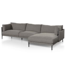 Emilis 4 Seater Right Chaise Fabric Sofa - Graphite Grey by Interior Secrets - AfterPay Available