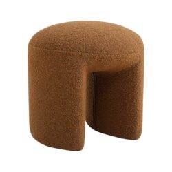 Everet Round Ottoman - Brown Boucle by Interior Secrets - AfterPay Available