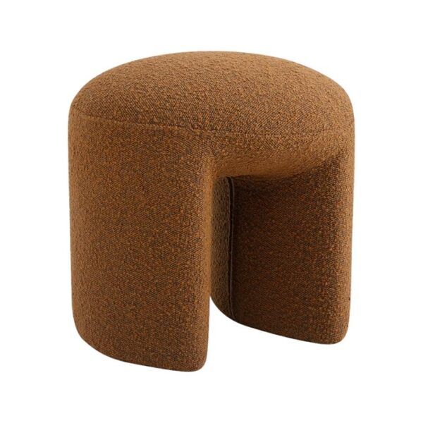 Everet Round Ottoman - Brown Boucle by Interior Secrets - AfterPay Available