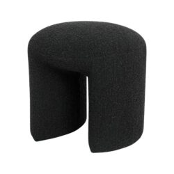 Everet Round Ottoman - Charcoal Boucle by Interior Secrets - AfterPay Available