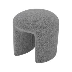 Everet Round Ottoman - Pepper Boucle by Interior Secrets - AfterPay Available