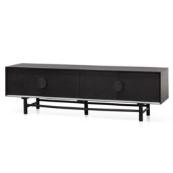 Ex Display - Ducan 1.8m Wooden TV Entertainment Unit - Black by Interior Secrets - AfterPay Available