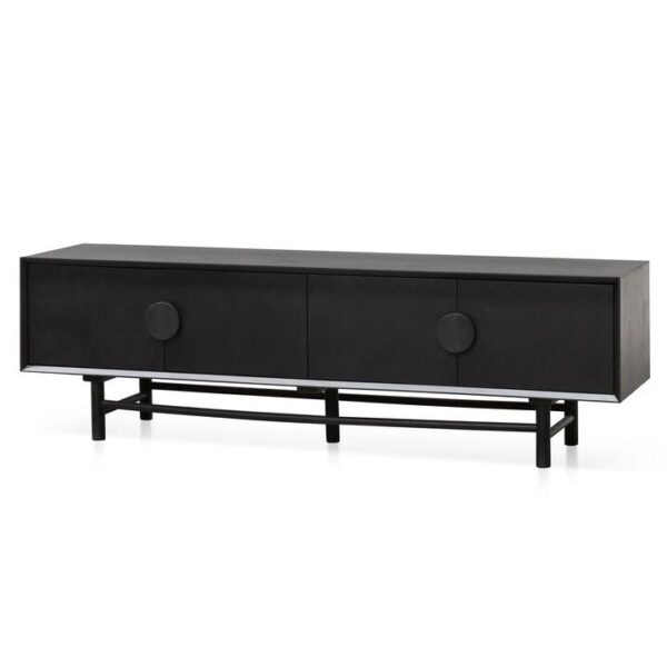 Ex Display - Ducan 1.8m Wooden TV Entertainment Unit - Black by Interior Secrets - AfterPay Available