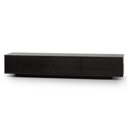 Ex Display - Letty 2.3m Wooden Entertainment Unit - Full Black by Interior Secrets - AfterPay Available