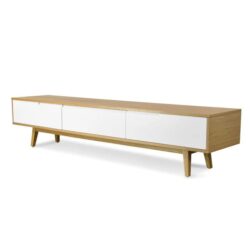 Ex Display - Marc 2.1m Wooden Scandinavian TV Unit - Lowline - Natural by Interior Secrets - AfterPay Available