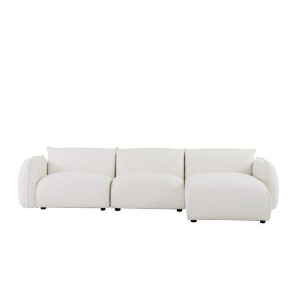 Ferrell 3 Seater Right Chaise Sofa - Beige by Interior Secrets - AfterPay Available