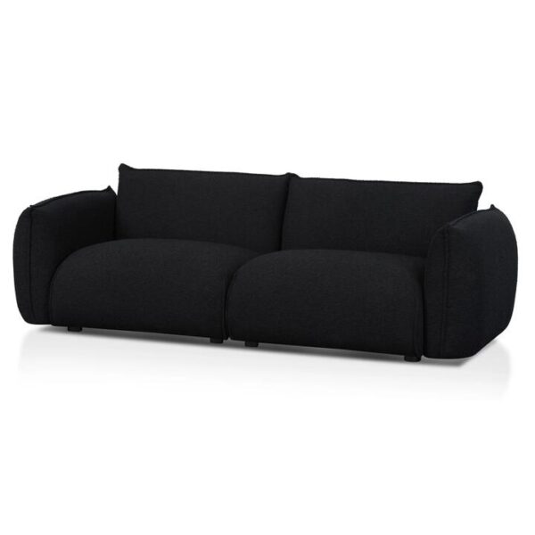 Ferrell 3 Seater Sofa - Black Boucle by Interior Secrets - AfterPay Available