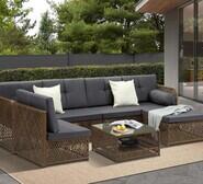 Forrest 6 Seater Outdoor Lounge Set Brown