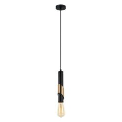 GOLDA Pendant Lamp Light Interior ES Matte Black Antique Brass Plate Tube OD50mm