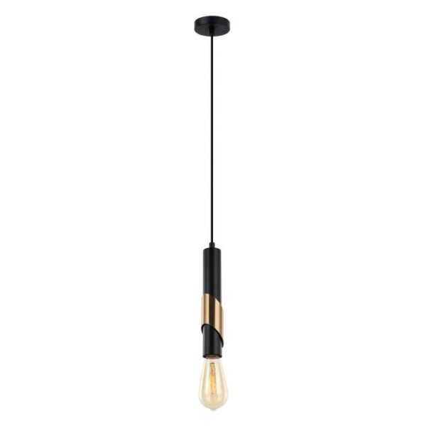 GOLDA Pendant Lamp Light Interior ES Matte Black Antique Brass Plate Tube OD50mm