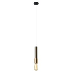 GOLDA Pendant Lamp Light Interior ES Matte Black Vertical Brass Plate Tube OD50mm