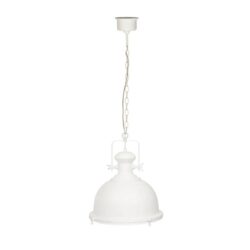 Gandara Classic Pendant Light Lamp industrial Bell Shape Chain Cord 120cm - White Glass Chrome