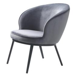 Gianni Velvet Lounge Chair - Steel Grey by Interior Secrets - AfterPay Available