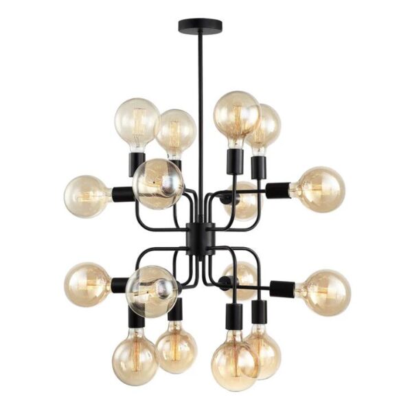 HEXADE Pendant Lamp Light Interior ESx16 Matte Black 8 x C Arms OD505mm