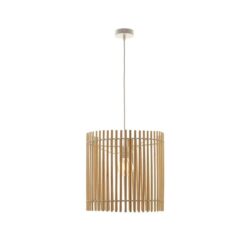 Hawk Classic Oriental Wooden Bamboo Shade Hanging Pendant Light Lamp Natural/Cream