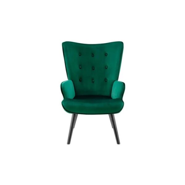 Henry High Back Fabric Accent Lounge Relaxing Armchair - Green Velvet - Green