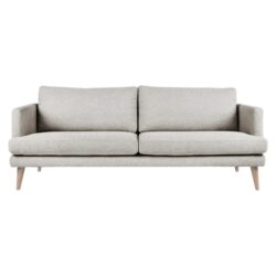 HomeStar Harper 3-Seater Modern Fabric Sofa Solid Timber Legs - Light Grey