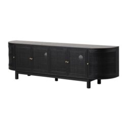 Ibarra 2.2m Rattan Doors TV Entertainment unit - Full Black by Interior Secrets - AfterPay Available